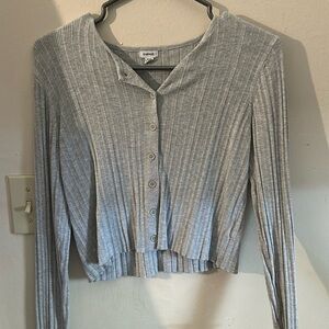 Garage button down crop top